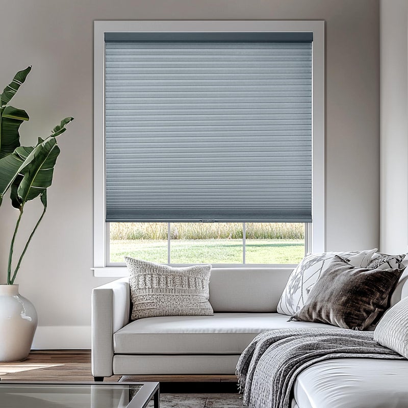 CHICOLOGY Cellular Shades , Window Blinds Cordless , Blinds for Windows , Window Shades for Home , Window Coverings , Cellular Blinds , Door Blinds , Morning Pebble, 30"W X 64"H - Image 1
